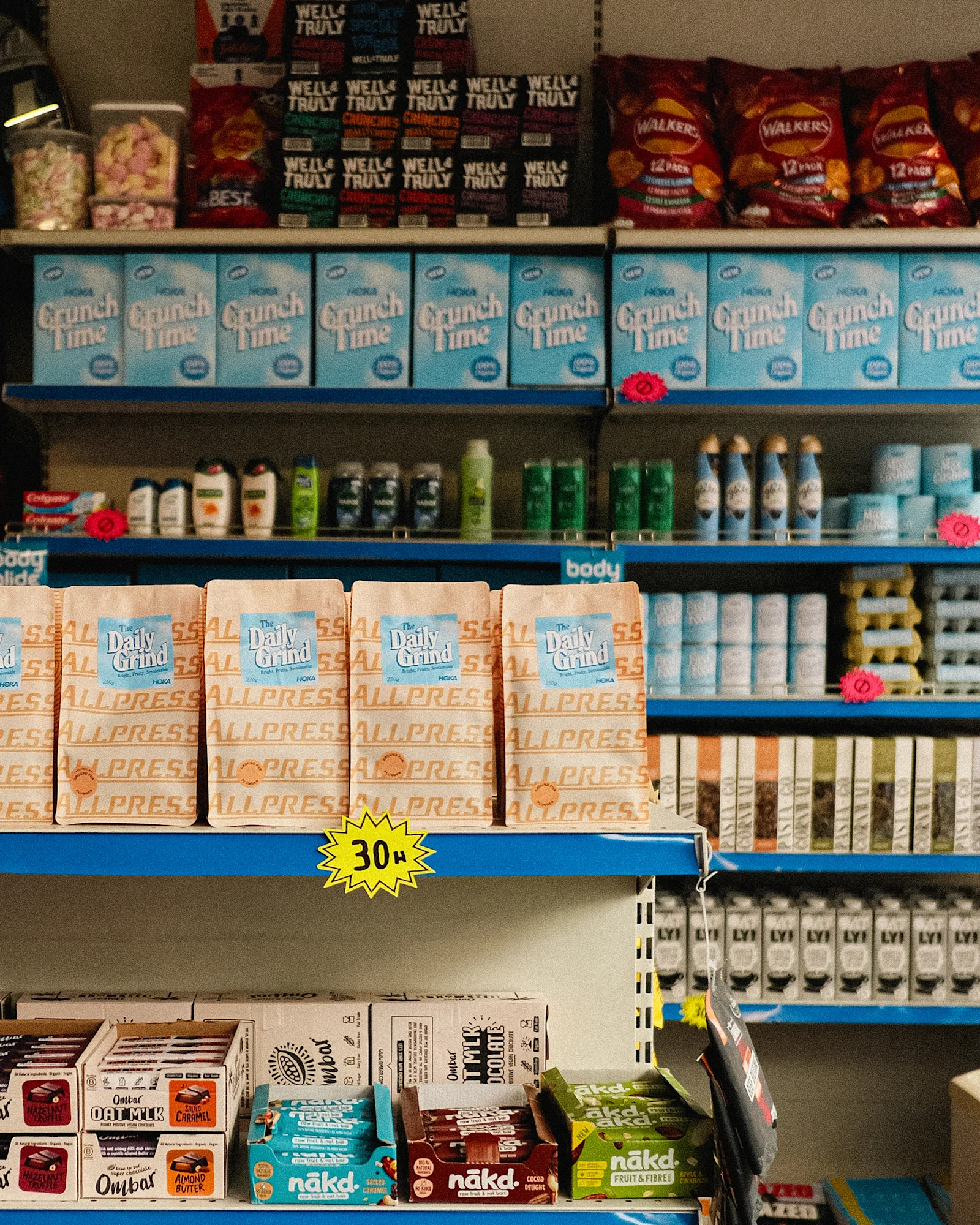 HOKA X Allpress Run shop stop header image of shelves 